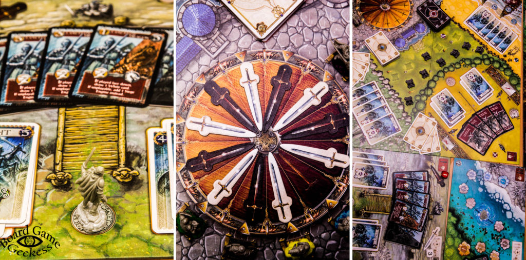 Shadows Over Camelot board setup and closeups