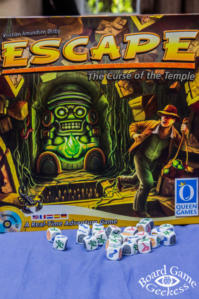 box and dice for Escape! Board Game
