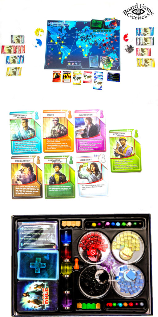 Pandemic Board Game setup, layout and components