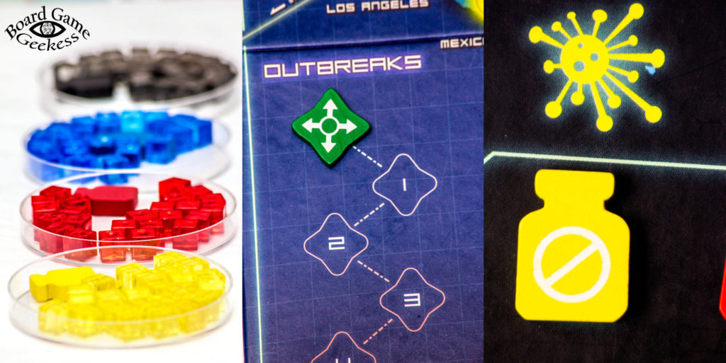 Pandemic Board Game pieces and tokens