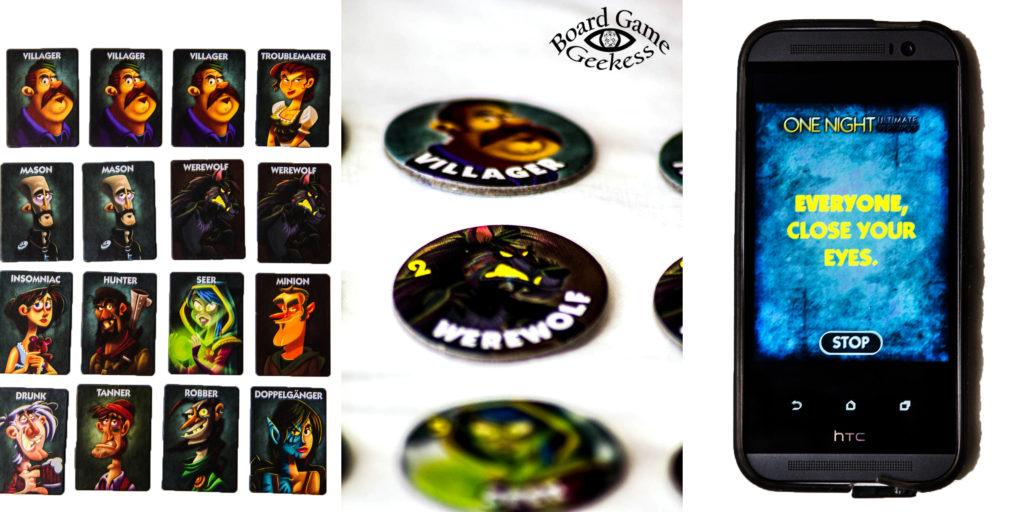 characters, tokens and the one night ultimate werewolf app