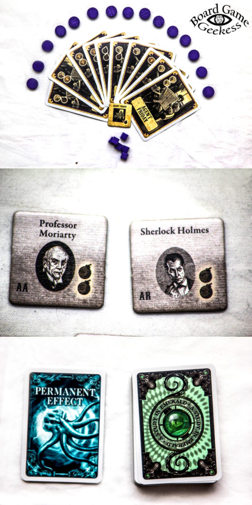 cards and tokens for a study in emerald